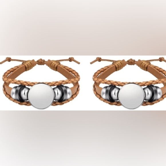 Hand Crafted Jewelry - CUSTOM Handmade Leather Bracelet with Aluminum adjusted Bracelet beads Brown